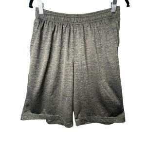 PONY Solid Gray Elastic Waist Band Active Shorts with pockets Polyester size L